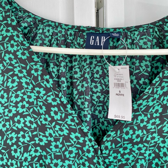 Beautiful green and navy wrap dress- New with Tags - Picture 2 of 4